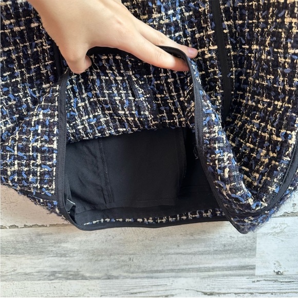 Theory Tweed Wool Blend Sleeveless Mini Sheat Dress with Pockets Sz 0 Black - Picture 8 of 12